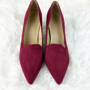 Naturalizer Burgundy Faux Suede Pointed-Toe Women's Heels